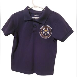 School uniforms unisex Navy 4T Short-Sleeve Polo with buttons bundle x4